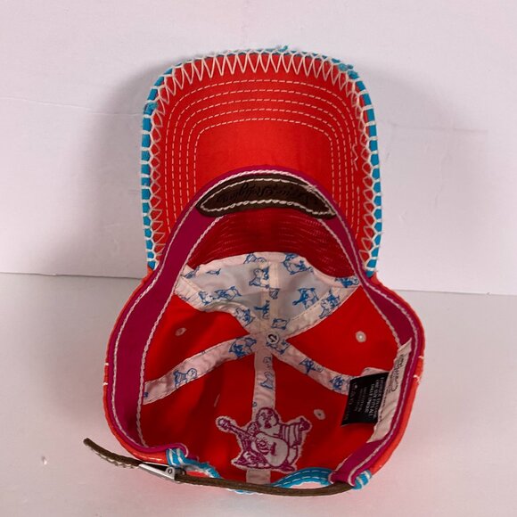 Vintage True Religion Distressed Hat Section Row Seat XXX Light Blue Orange - Picture 9 of 11
